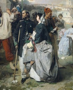 Nieuws over de vrede van Villafranca, door Domenico Induno (detail)