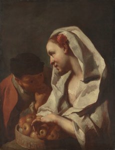 Meisje dat Fruit Verkoopt door Domenico Maggiotto (attributed to)