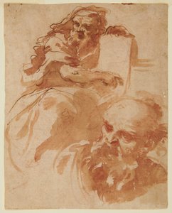 Seated Prophet (Recto) door Domenico Maria Canuti