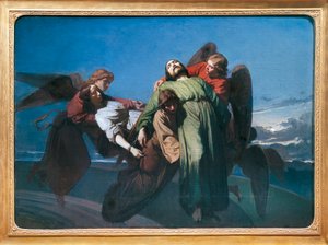 Christelijke martelaren gedragen door de engelen naar de hemel door Domenico Morelli