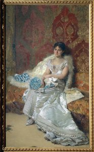 Portret van mevrouw Theresa Oneto Maglione door Domenico Morelli