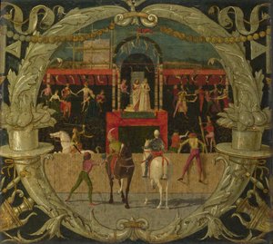 De Verkrachting van de Sabijnse Vrouwen na het signaal, ca. 1490 door Domenico Morone