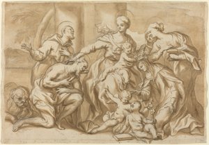 Madonna Omringd door Heiligen door Domenico Piola