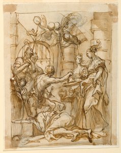 Salome Ontvangt het Hoofd van St. Johannes de Doper door Domenico Piola