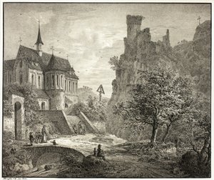 Kerk bij Kobern aan de Moezel door Domenico Quaglio