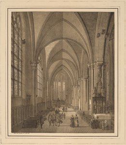 Interieur van de kerk van St. Sebald in Neurenberg door Domenico Quaglio