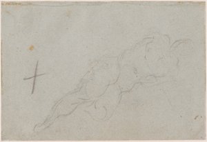 Een Vrouwelijk Naakt [verso] door Domenico Tintoretto