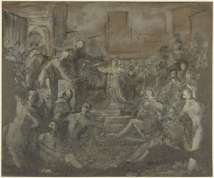 Heilige Catharina in discussie met de schriftgeleerden