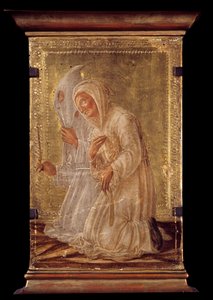 Twee geselende Houtschilderij door Domenico Veneziano (1400-1481) 15e eeuw door Domenico Veneziano