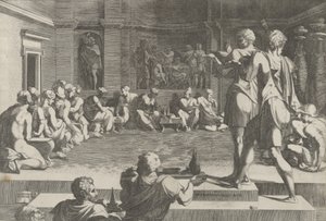 Het banket van Alexander, 1540-50 door Domenico del Barbiere