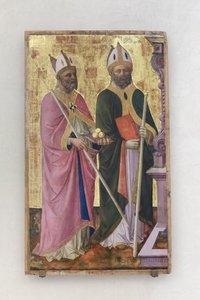Heiligen Nicolaas en Justus, deel van het altaarstuk door Domenico di Michelino