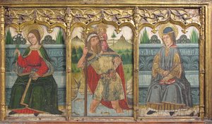 Predella-paneel met Sint-Brigida, Sint-Christoffel en Sint-Kilian van Retabel