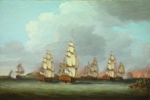 Vernietiging van de Amerikaanse vloot in Penobscot Bay door Dominic Serres