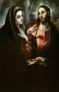 Christus neemt afscheid van zijn Moeder, ca. 1600 door Dominico El Greco