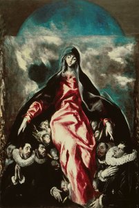 La Virgen de la Caridad De Madonna van Barmhartigheid, ca. 1600-1603 door Dominico El Greco