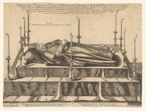 Doodsportret van Ferdinand II van Tirol door Dominicus Custos (possibly)