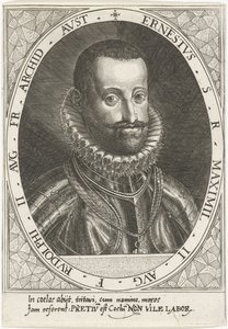 Portret van aartshertog Ernst van Oostenrijk 1553-1595, ca. 1595-1597 door Dominicus or Custodis Custos