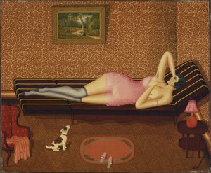 Zomersiësta Vrouw Liggend, 1933 door Dominique Peyronnet