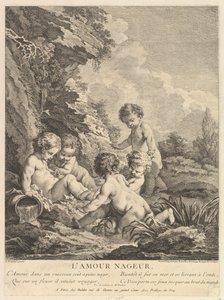 Kind zwemmend, ca. 1741