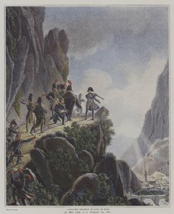 Napoleon onderzoekt Fort Bard, Italië, 23 mei 1800 door Dominique Vivant (after) Denon