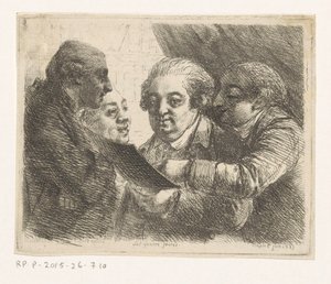 Portret van vier broers uit de familie Terres, boekhandelaren te Napels