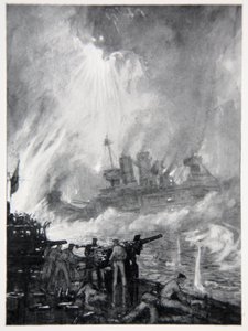 Vecht het Laatste Kanon: het Dappere Einde van H.M.S. Tiperrary bij Jutland, illustratie uit 