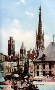 Kathedraal van Rouen, Normandië, Frankrijk, ca. 1930s door Donald McLeish