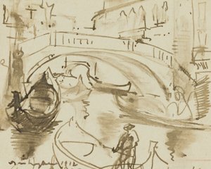 Een kanaal in Venetië door Donald Shaw MacLaughlan