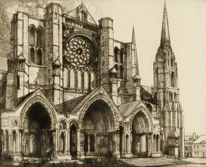 Chartres, Noord Portaal door Donald Shaw MacLaughlan