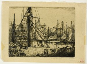 Vissersboten, Boulogne-sur-Mer door Donald Shaw MacLaughlan