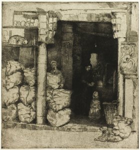 Interieur van een kolenwinkel