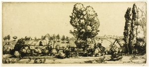 Landschap, Poigny door Donald Shaw MacLaughlan