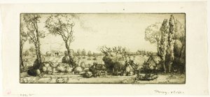 Landschap, Poigny door Donald Shaw MacLaughlan