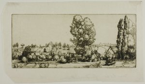 Landschap, Poigny door Donald Shaw MacLaughlan