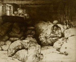 De slapende voddenverkoper door Donald Shaw MacLaughlan