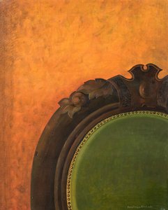 Fauteuil op oranje achtergrond
