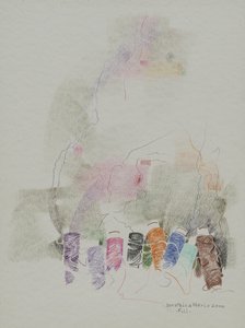 Draden, 2000 (kleurpotloden op papier) door Donatella Merlo