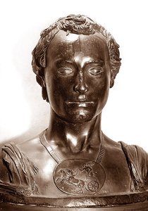 Buste van een heer (brons) door Donatello