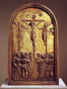 Kruisiging, derde kwart van de 15e eeuw of 19e eeuw (papier-maché) door Donatello