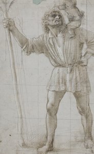 St. Christoffel met het kindje Jezus door Donato Bramante