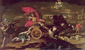 Achilles die het Lichaam van Hector rond de Muren van Troje sleept door Donato Creti