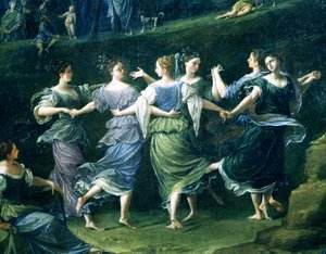 Dansers, detail van Dans van Nimfen, 1724-25