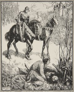 Een dame huilt bitter, illustratie uit 