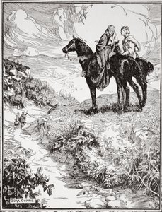 Terwijl ze wachten op de kleine bosheuvel, 1905 door Dora Curtis