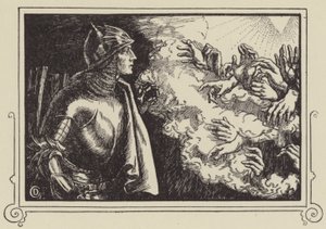 Hoe Sir Launcelot de Heilige Graal zag door Dora Curtis