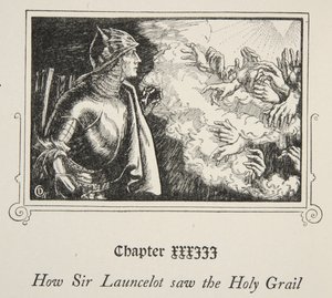 Hoe Sir Launcelot de Heilige Graal zag, illustratie uit 