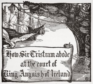 Hoe Tristram verbleef aan het hof van koning Anguish van Ierland door Dora Curtis
