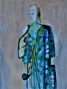 Abstract vrouwelijk portret door Doris Schmitz