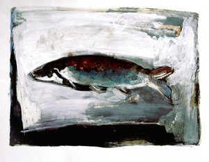 Vis uit donker water door Doris Schmitz