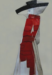 Elegante dame in het rood door Doris Schmitz